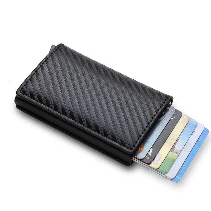 Wallet with cards fanned out